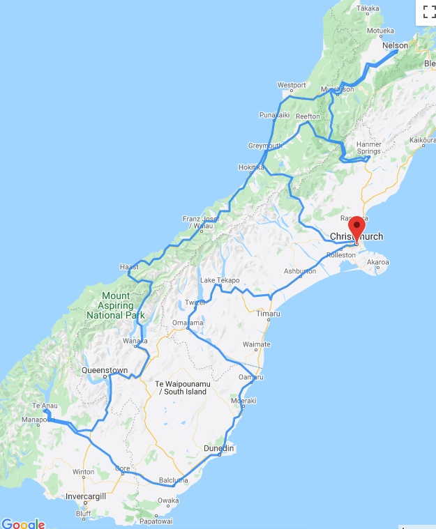 Tour route map